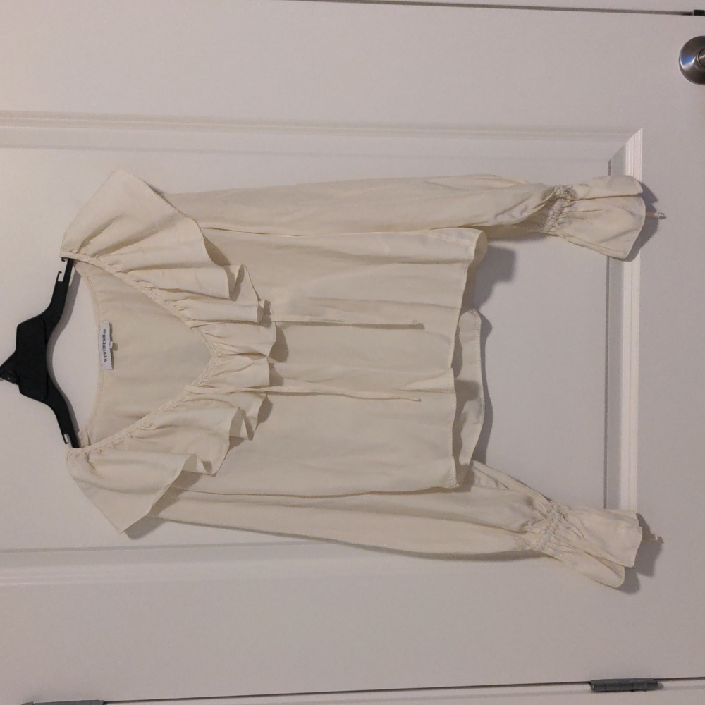 Cream WeWoreWhat Ruffled Blouse - Picture 3 of 4